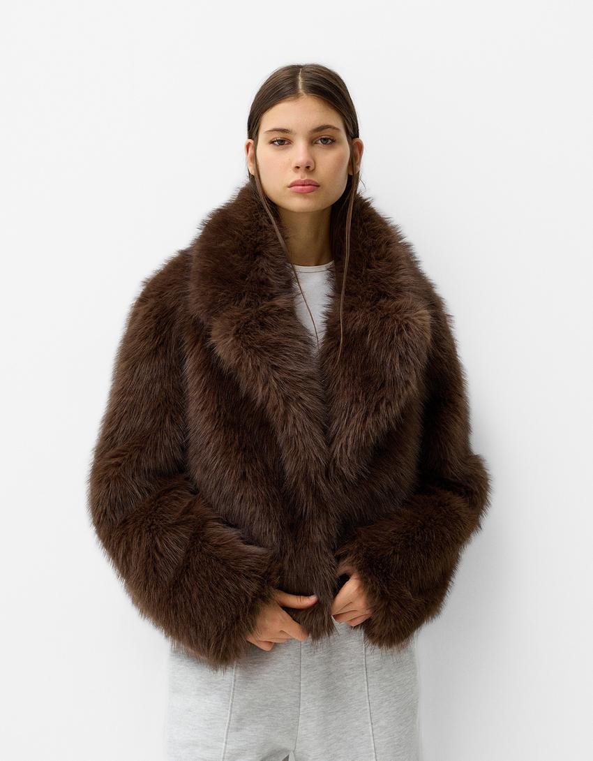 【rrr】Luan POODLE FUR COAT ブラウン Brown Faux Fur Jacket – Willows Boutique