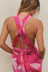 FOULARD PRINT MAXI DRESS