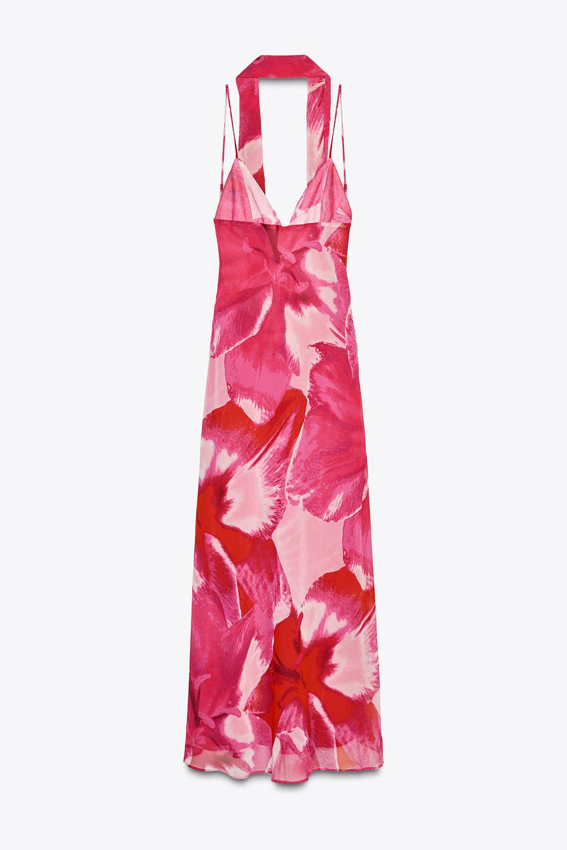 FOULARD PRINT MAXI DRESS