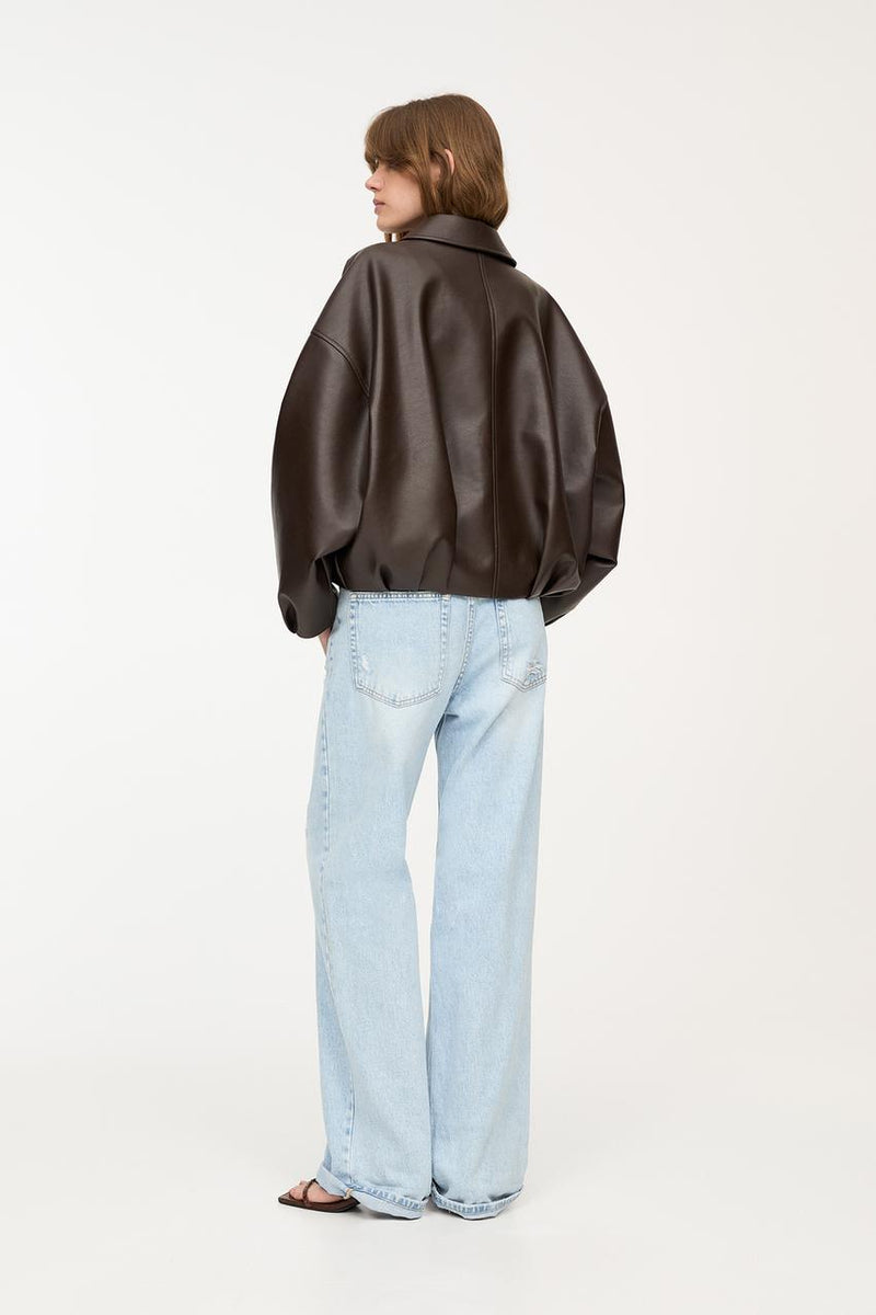 Ava Belted Faux Leather Jacket