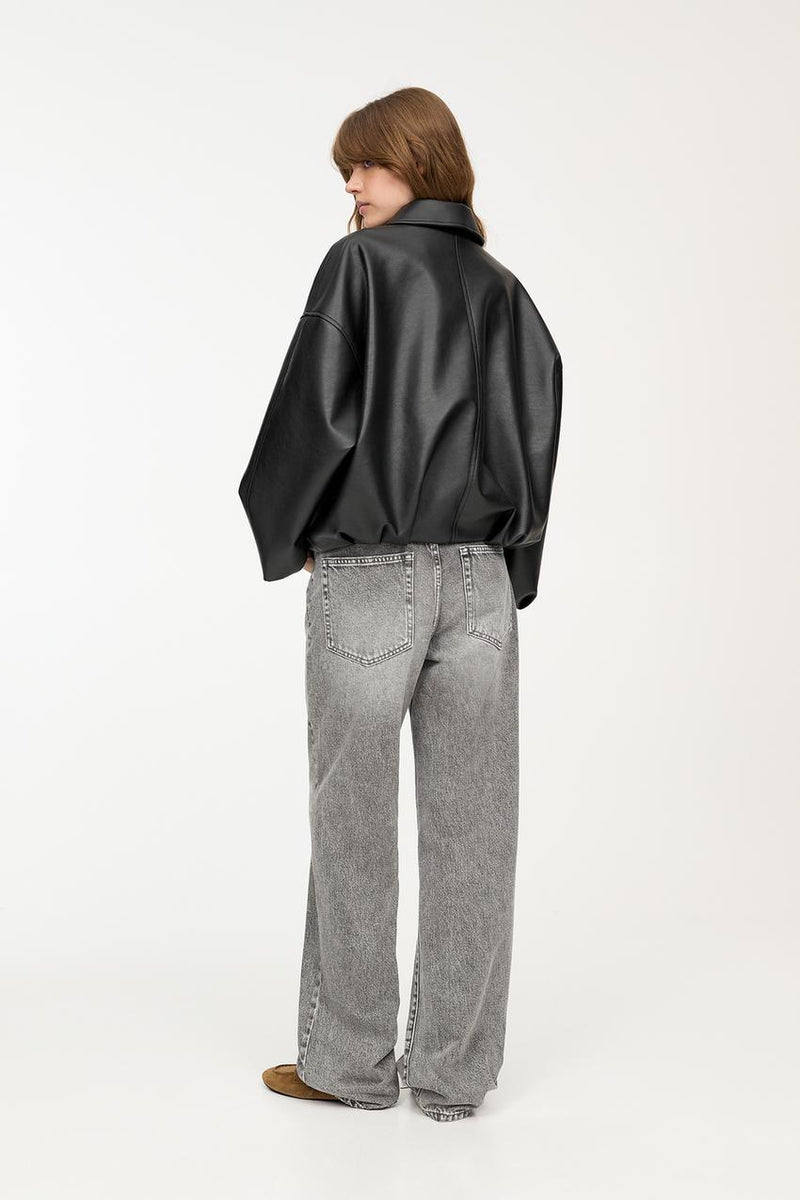 Ava Belted Faux Leather Jacket
