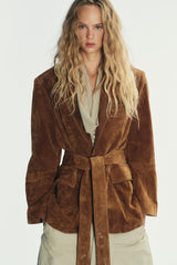 Suede Leather Blazer
