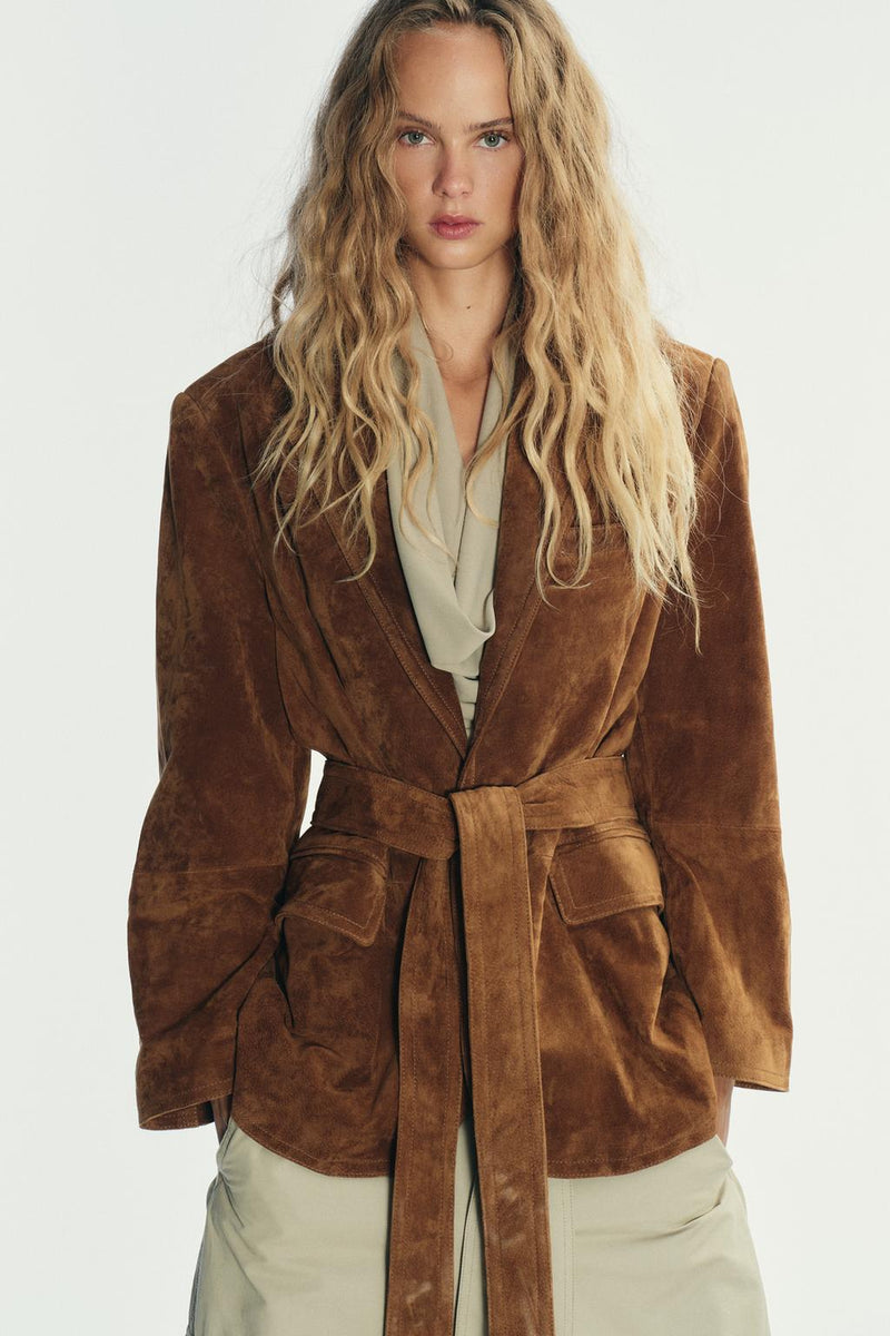 Suede Leather Blazer