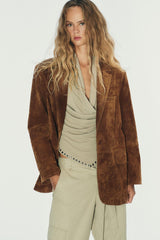 Suede Leather Blazer