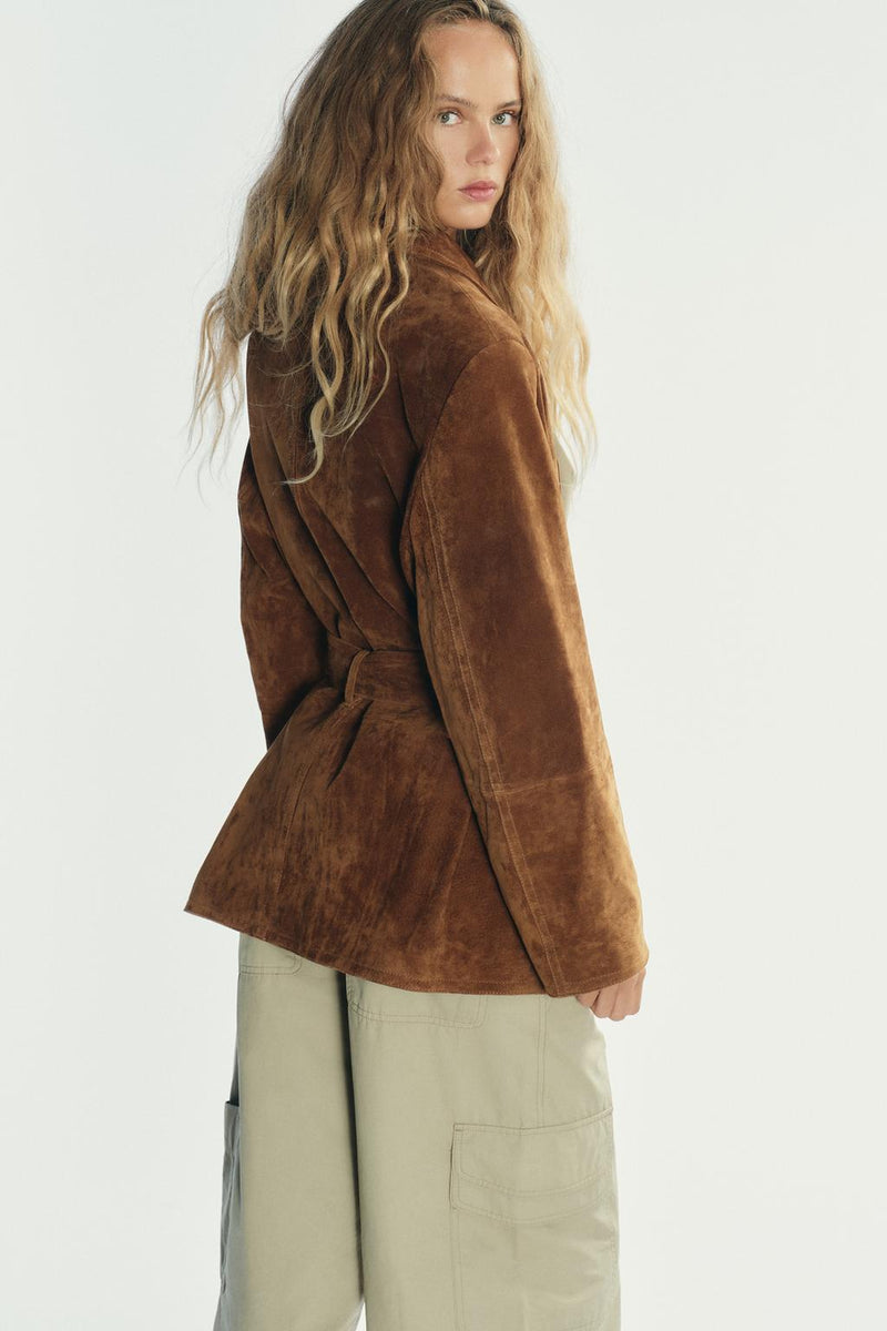 Suede Leather Blazer