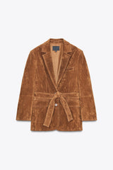 Suede Leather Blazer