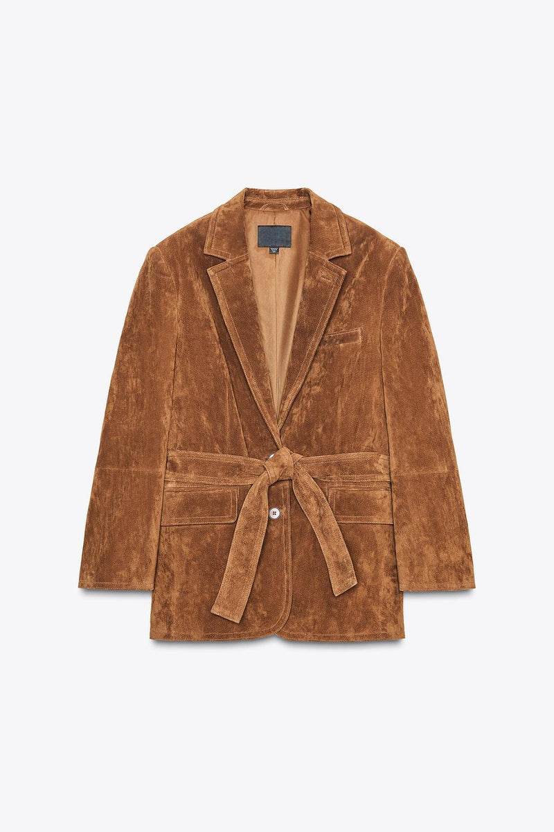 Suede Leather Blazer