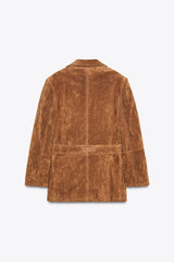 Suede Leather Blazer
