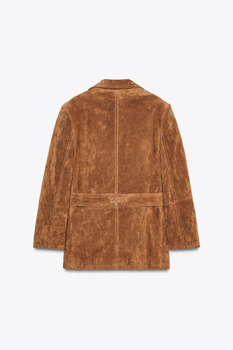 Suede Leather Blazer