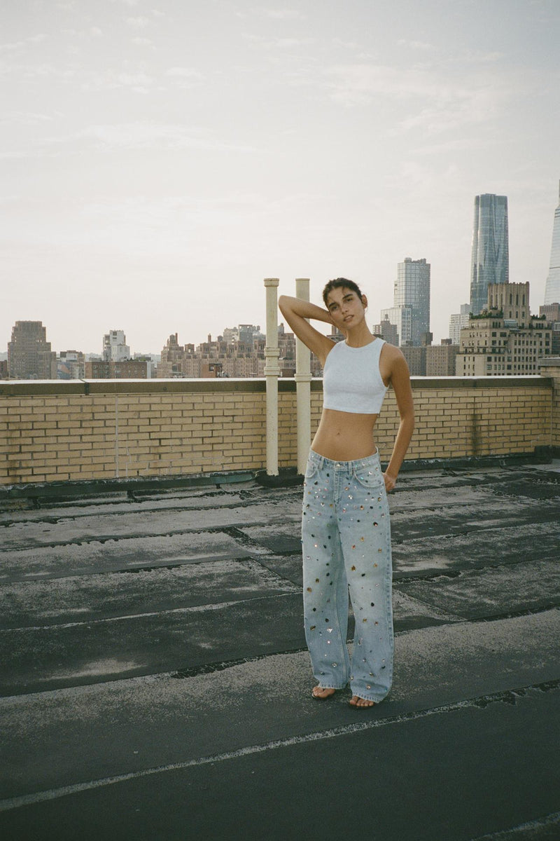 Crystallisé High-Waist Jeans