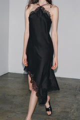 Iris Satin Lace Dress