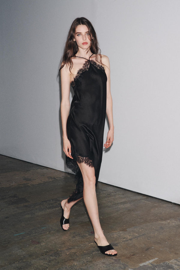 Iris Satin Lace Dress