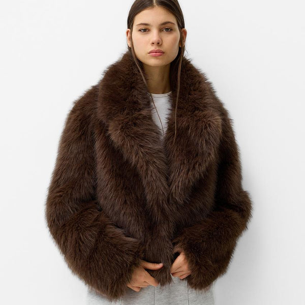 Luan POODLE FUR COAT ボアジャケット ブラウン poodle fur fluffy short coat – BUNNY APARTMENT