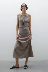 Linen-Blend Flowing Maxi Dress