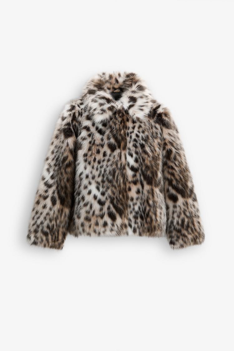 LEOPARD FAUX FUR JACKET