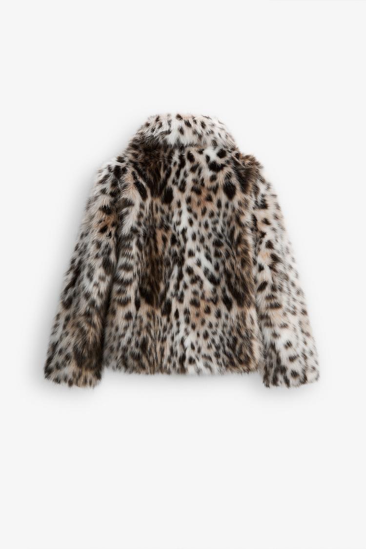 LEOPARD FAUX FUR JACKET