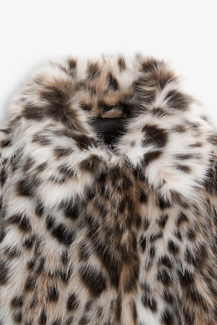 LEOPARD FAUX FUR JACKET