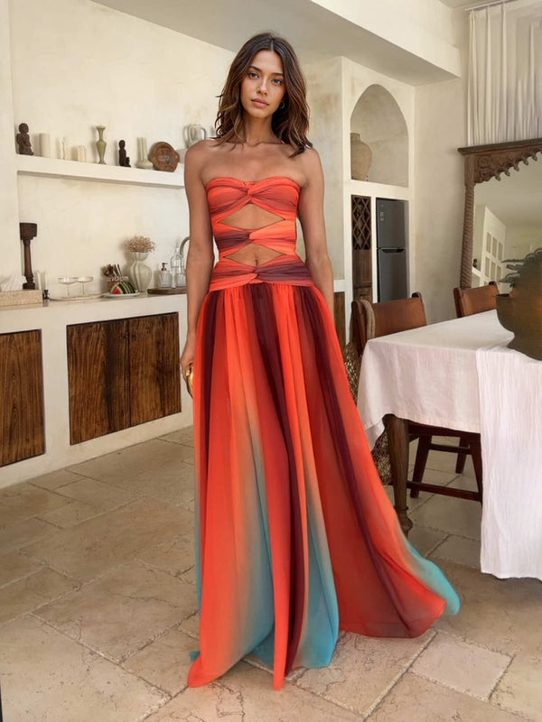 Lucia Gradient Print Maxi Dress