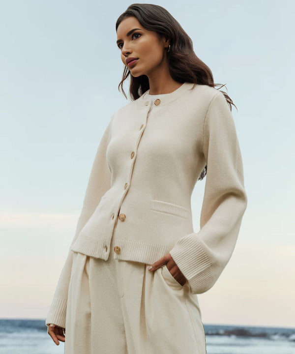 Buttoned Knit Cardigan