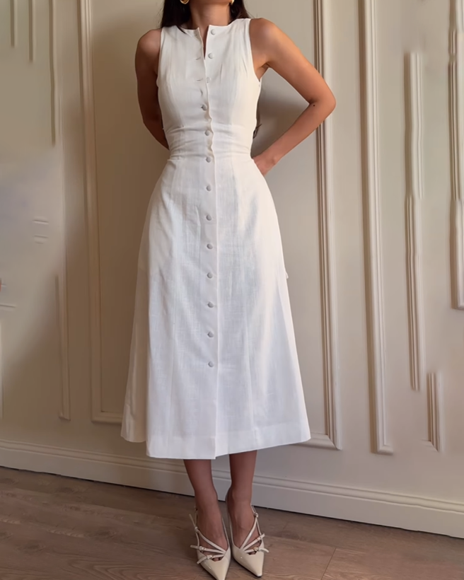 Monet Button Dress