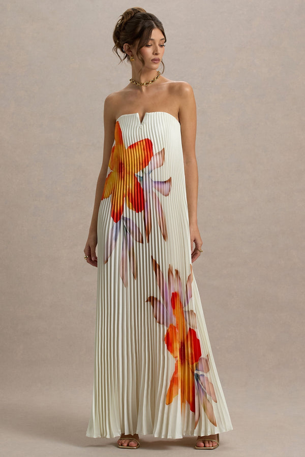 Tangerine Flower Maxi Dress