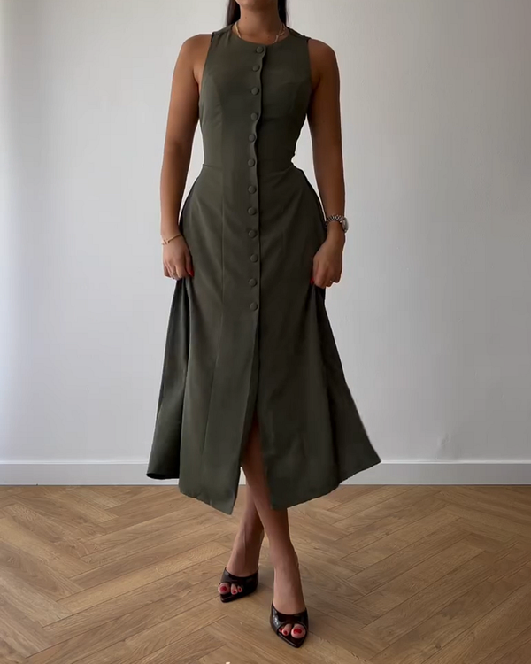 Monet Button Dress