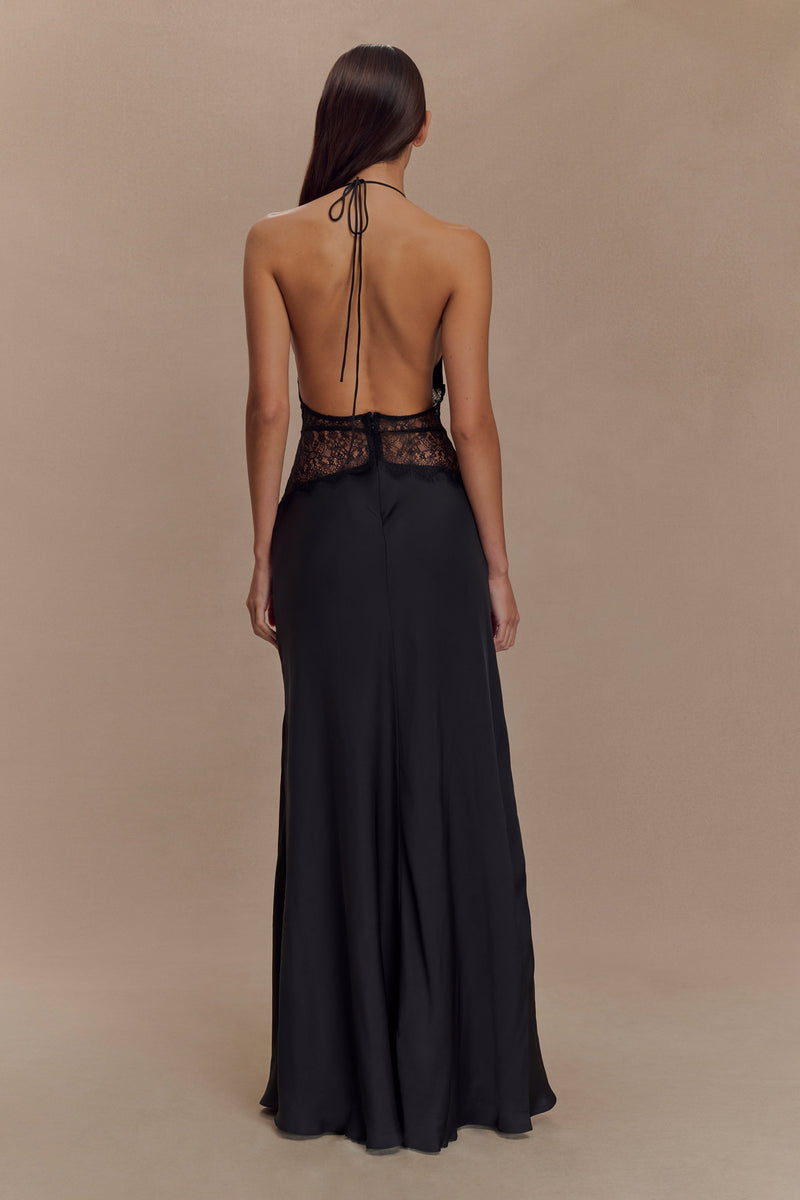 Noiréa Lace and Satin Dress - Luxurise Fashion - 
