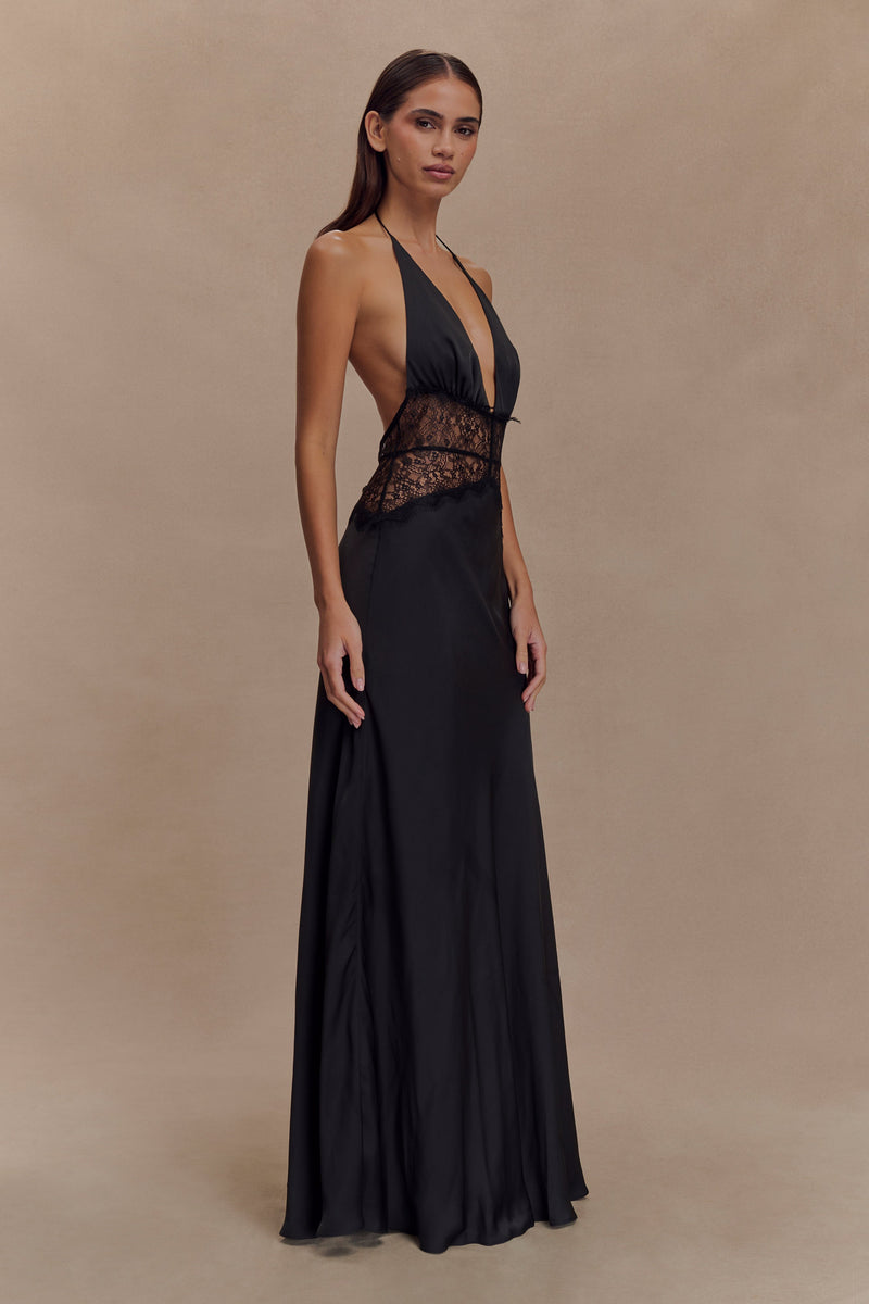 Noiréa Lace and Satin Dress - Luxurise Fashion - 