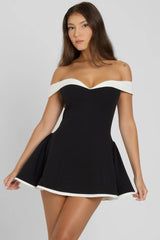 Bella Noir Contrast Dress