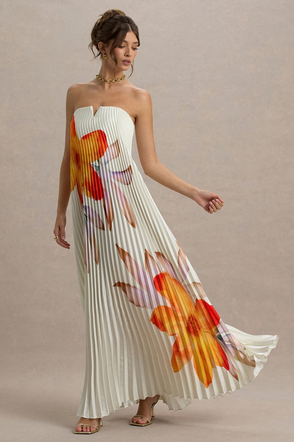 Tangerine Flower Maxi Dress