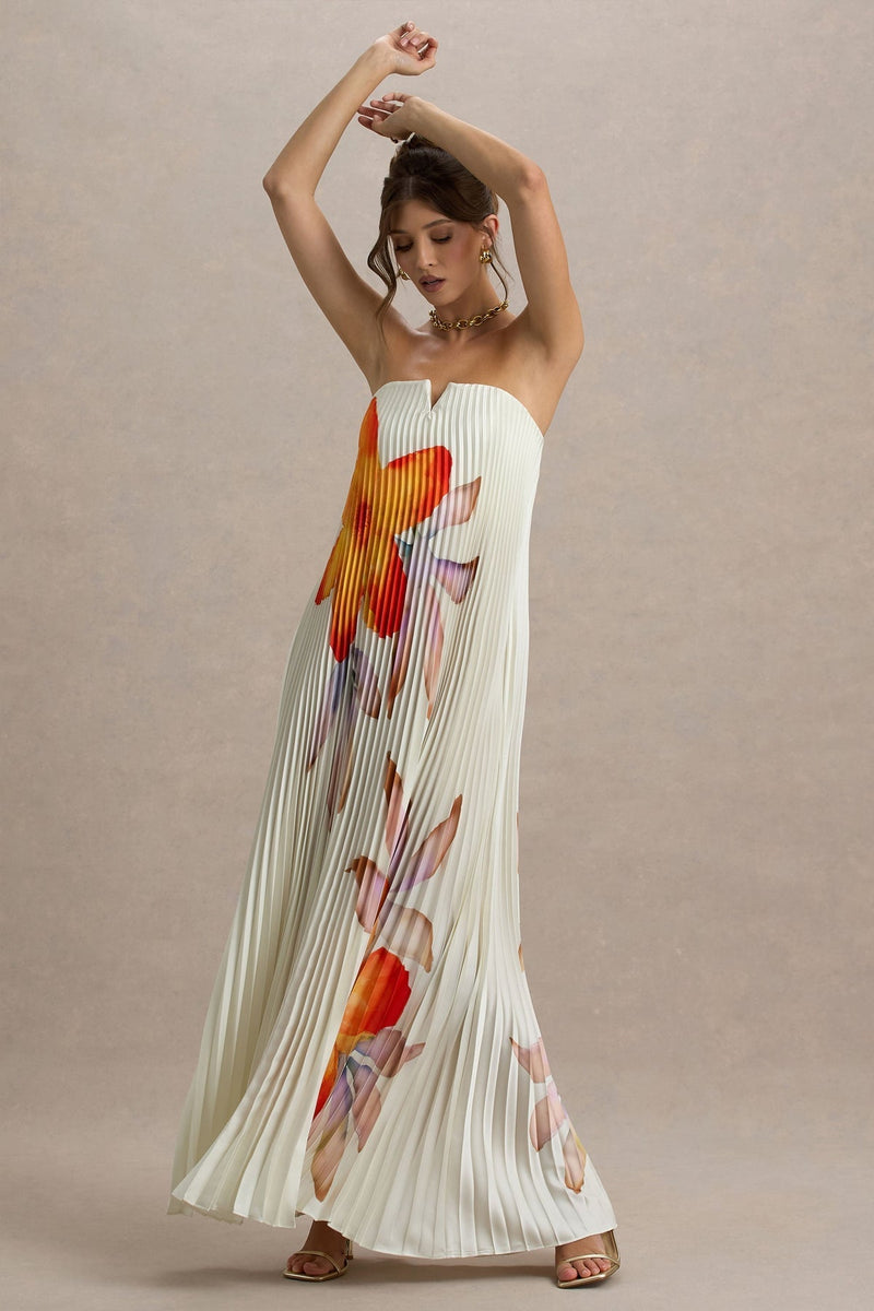 Tangerine Flower Maxi Dress