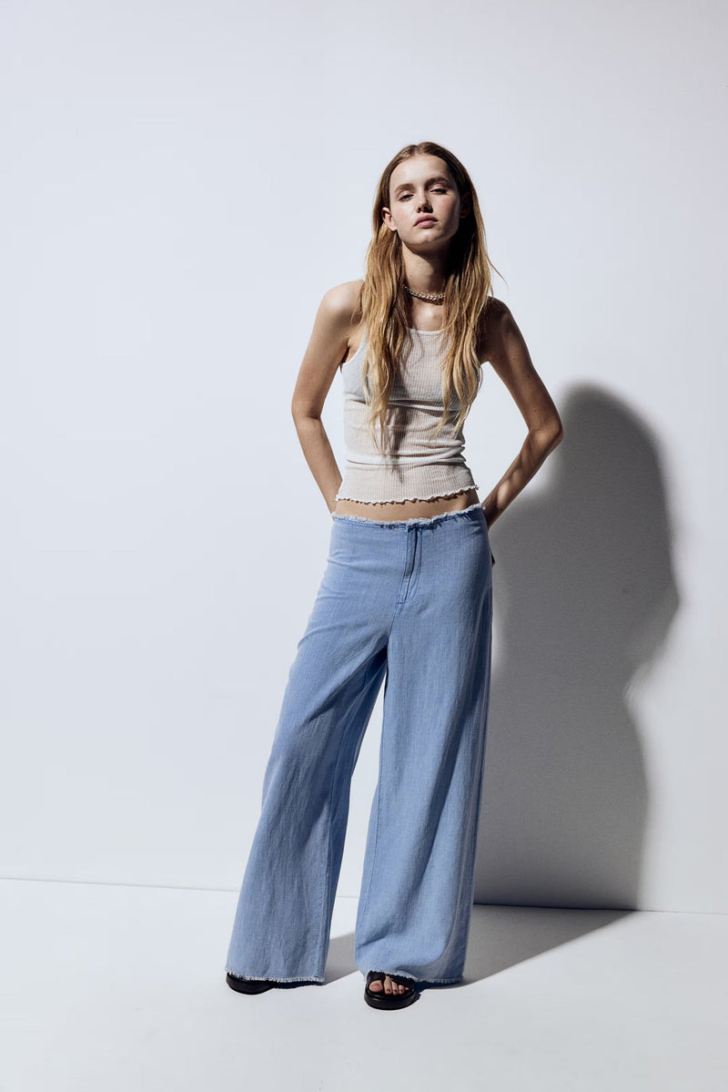 Willows Frayed Linen Trousers