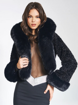 Sofia Plush Faux Fur Coat With Hood