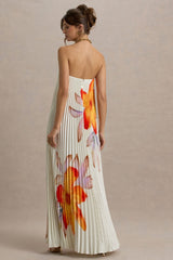 Tangerine Flower Maxi Dress
