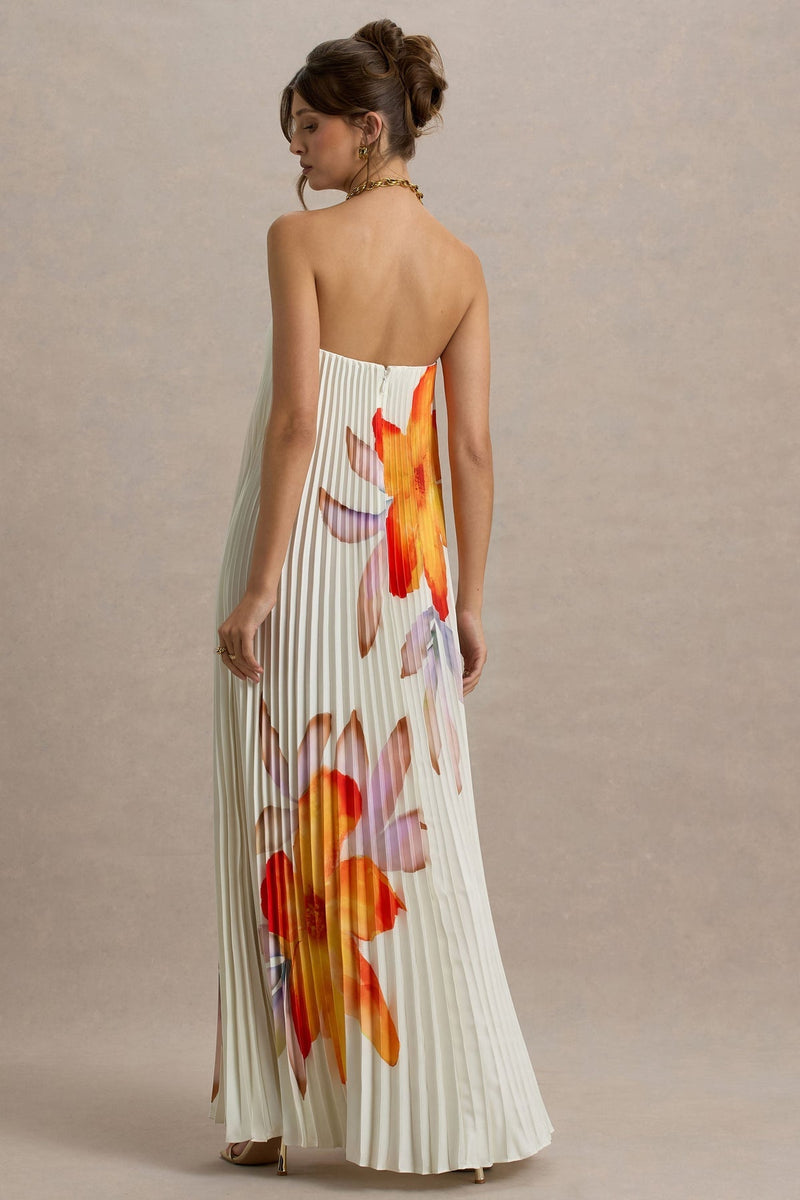 Tangerine Flower Maxi Dress