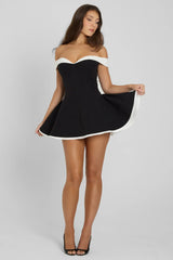 Bella Noir Contrast Dress