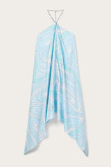 Iris Print Silk Dress