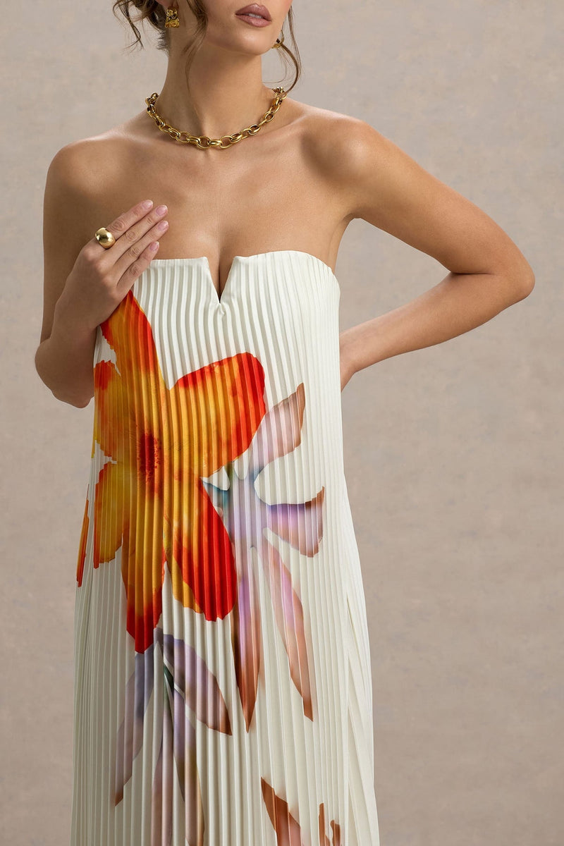 Tangerine Flower Maxi Dress