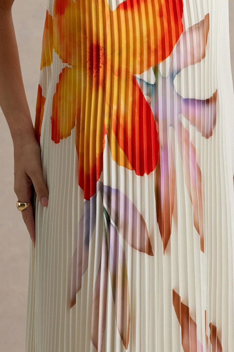Tangerine Flower Maxi Dress