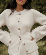 Buttoned Knit Cardigan