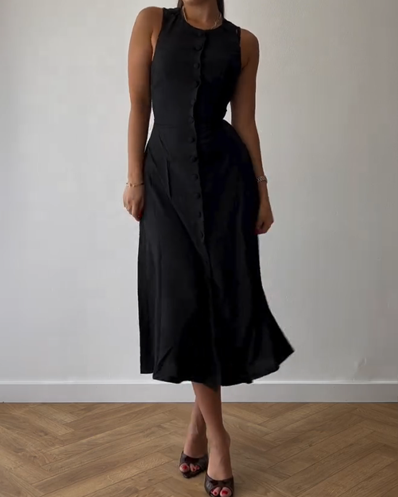 Monet Button Dress