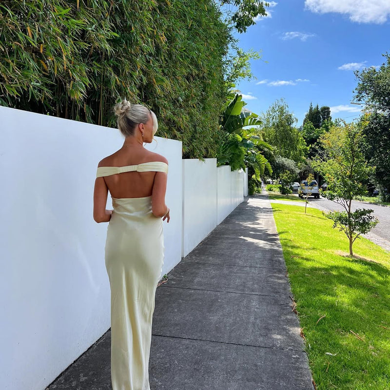 Emory Satin Backless Maxi Dress