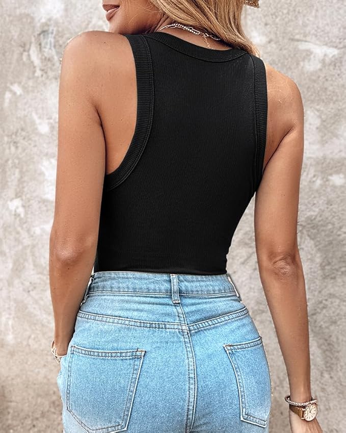 Ribbed Built-In Bra Tank