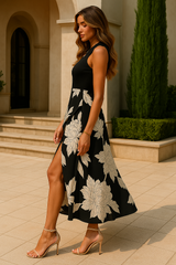 Gia Sleeveless Floral Ruffle Dress