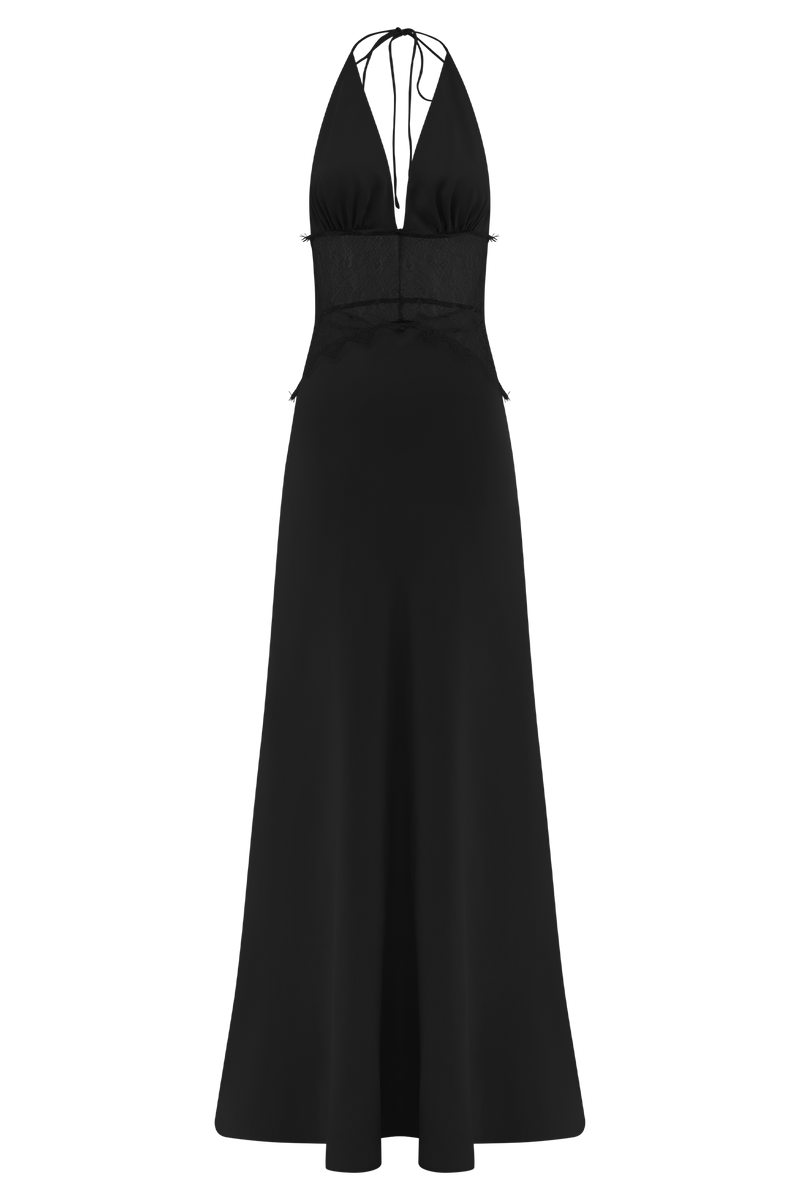 Noiréa Lace and Satin Dress - Luxurise Fashion - 