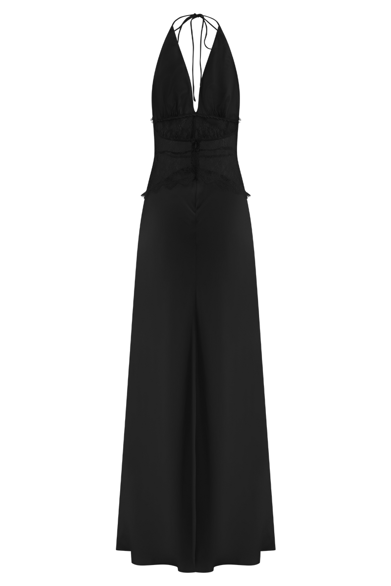 Noiréa Lace and Satin Dress - Luxurise Fashion - 