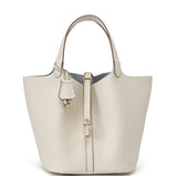 Leather Bucket Lock Bag