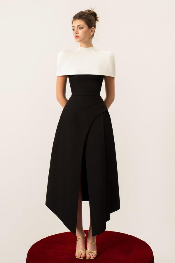 Ria Cape Slip Midi Dress