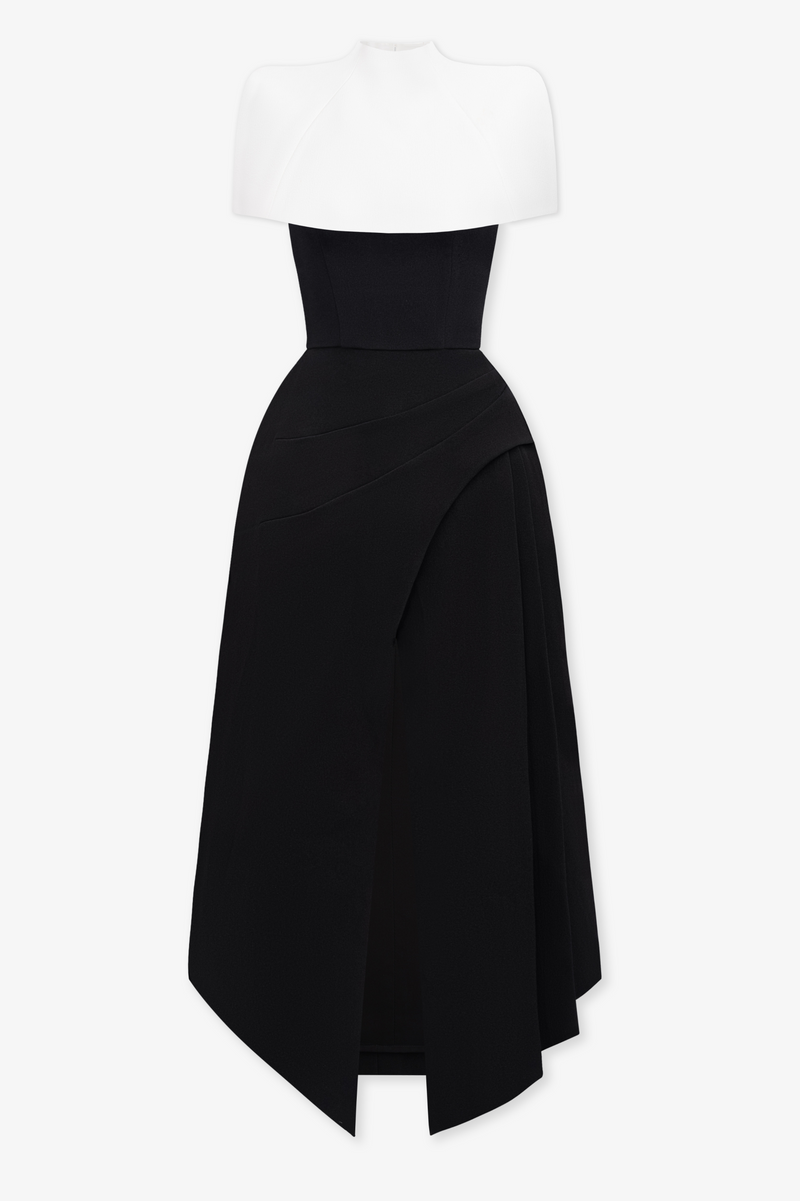 Ria Cape Slip Midi Dress