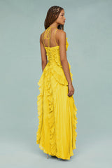 Lorelie Halter Dress - Lemon